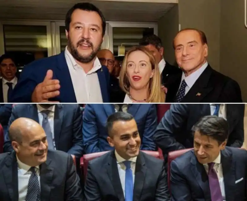 berlusconi meloni salvini zingaretti di maio conte 