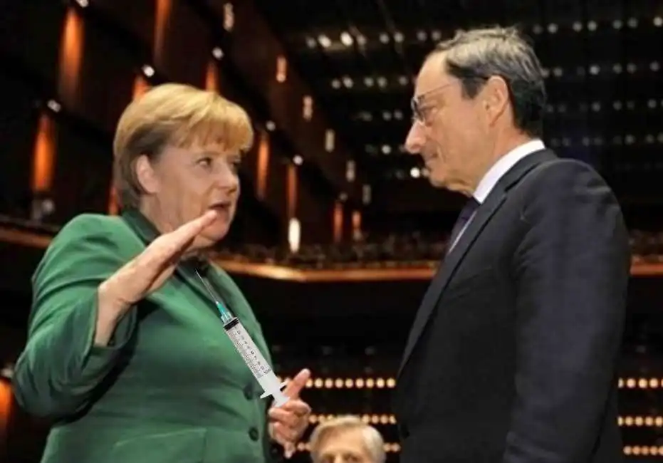 mario draghi angela merkel