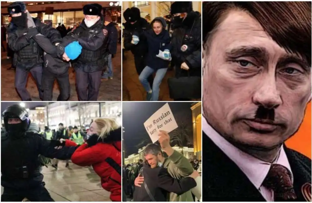 arrestati manifestanti contro la guerra in russia