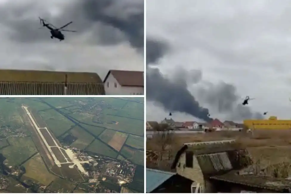 elicotteri russi attaccano aeroporto hostomel vicino kiev