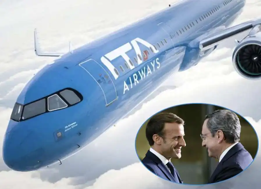 ita airways emmanuel macron mario draghi 