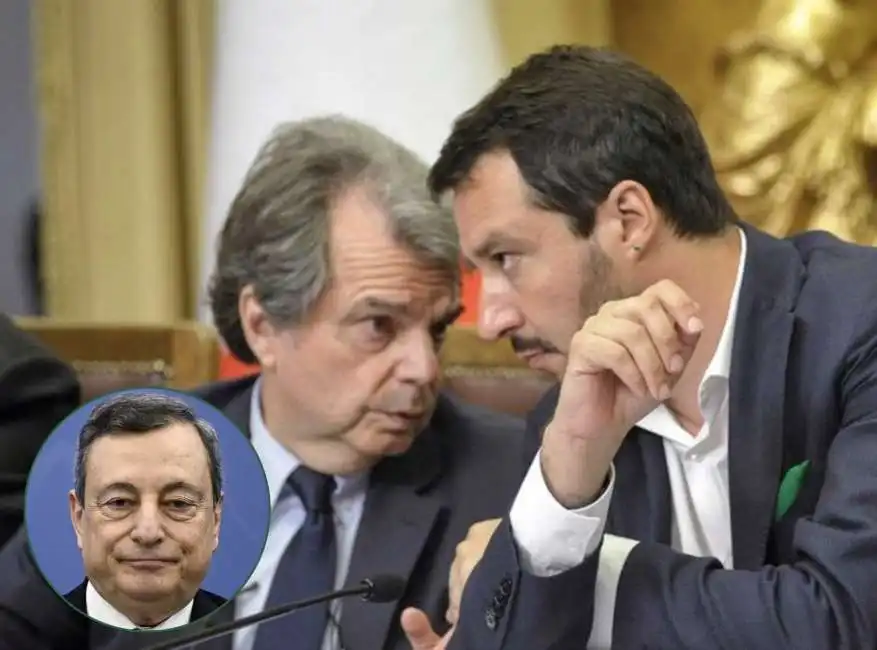 mario draghi renato brunetta matteo salvini 