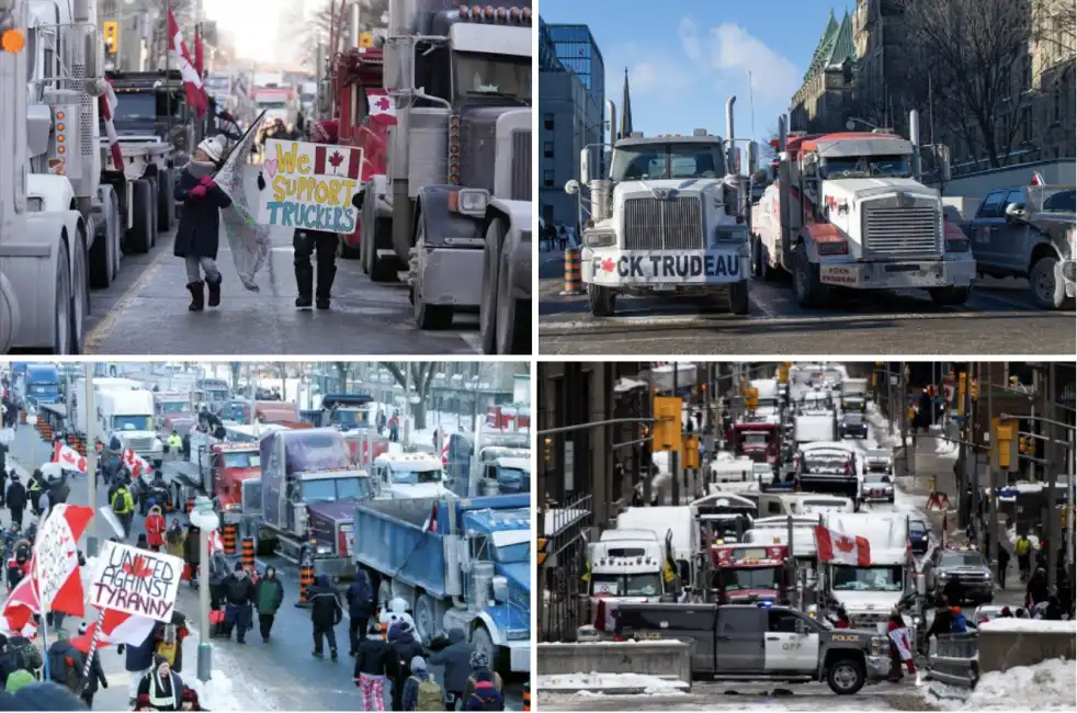 proteste manifestazioni camionisti canada ottawa