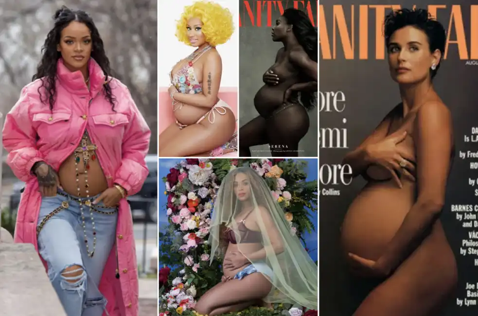 rihanna beyonce demi moore serena williams nicki minaj incinta 