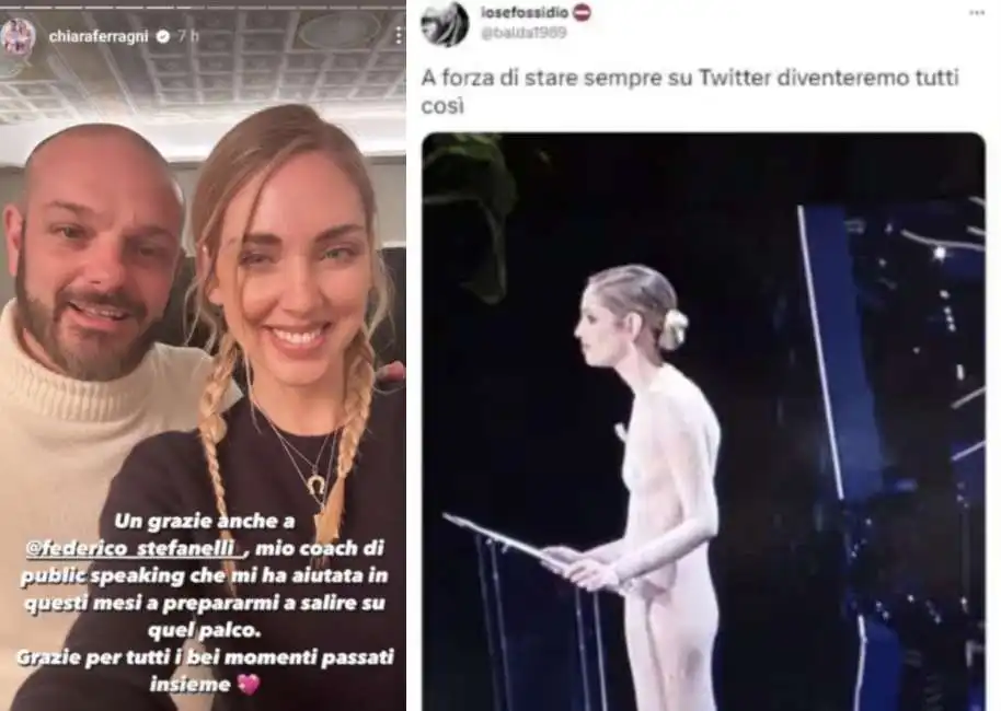 chiara ferragni ariston sanremo monologo