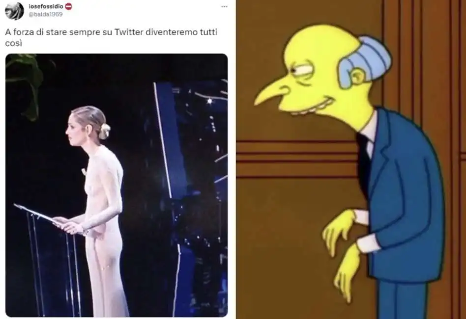 chiara ferragni gobba sanremo2023 sanremo mr burns