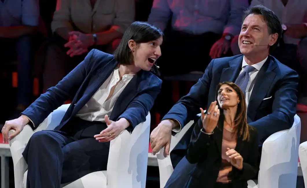 elly schlein giuseppe conte virginia raggi 