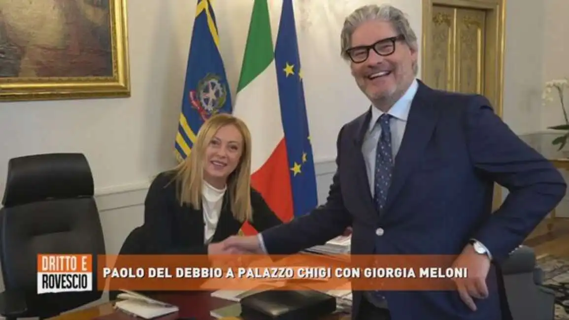 giorgia meloni e paolo del debbio