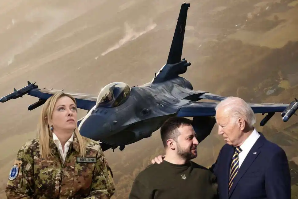 giorgia meloni joe biden volodymyr zelensky jet f 16