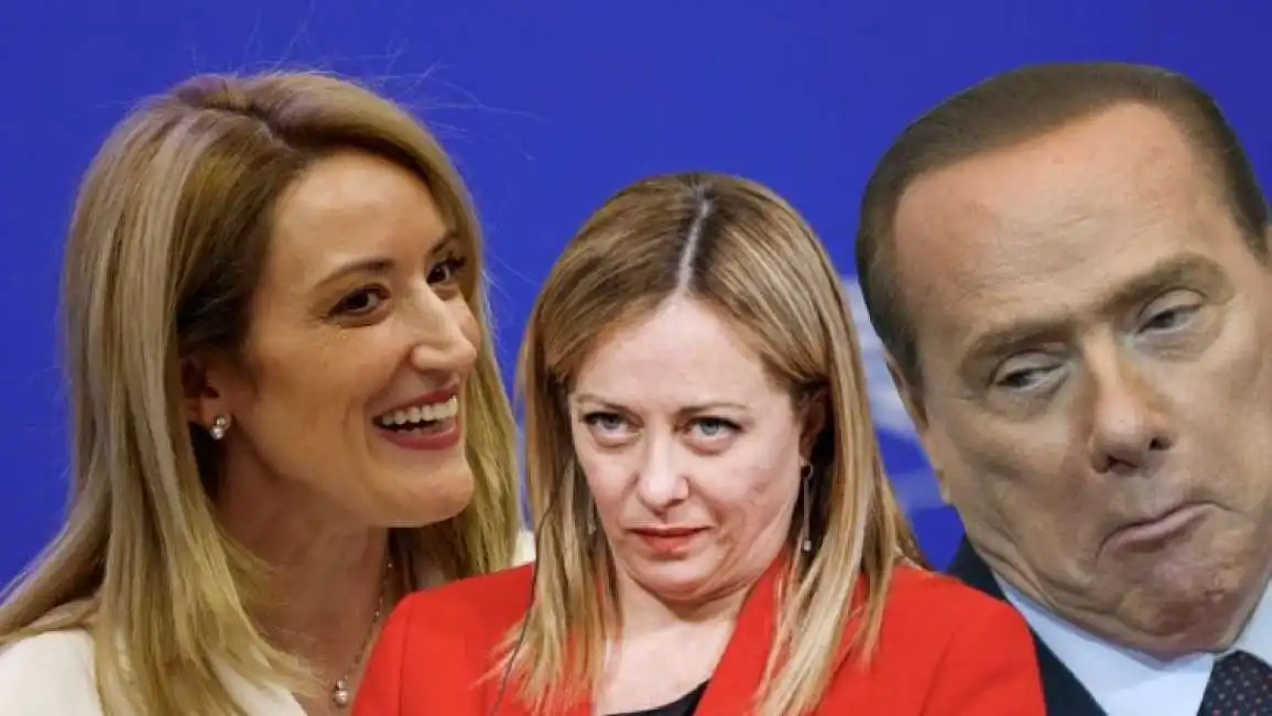 giorgia meloni silvio berlusconi roberta metsola