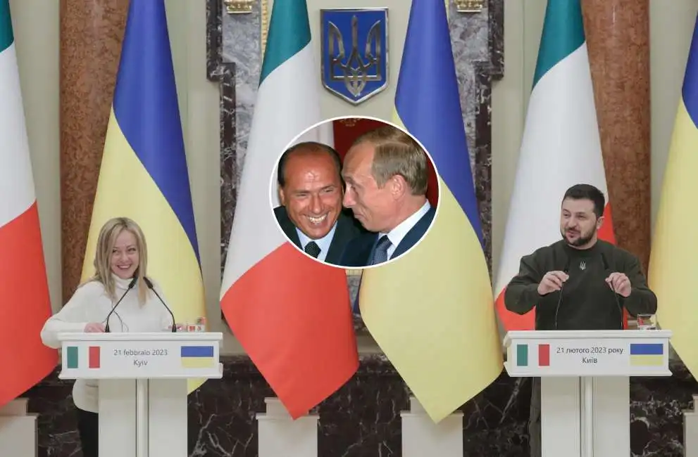 giorgia meloni vladimir putin silvio berlusconi volodymyr zelensky 