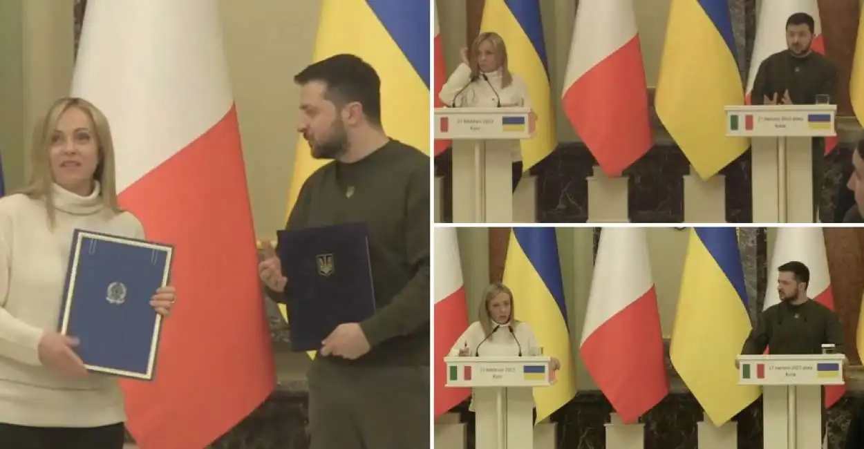 giorgia meloni volodymyr zelensky kiev ucraina