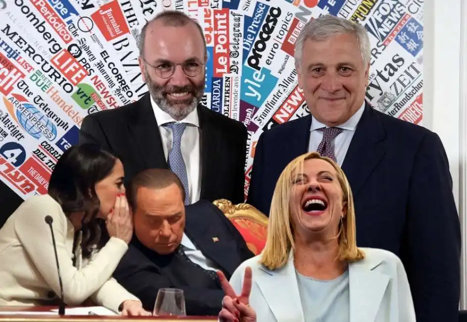 licia ronzulli manfred weber antonio tajani giorgia meloni silvio berlusconi