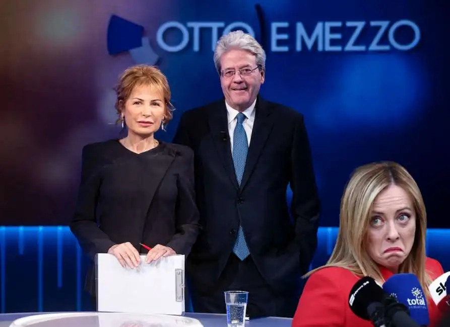 lilli gruber paolo gentiloni giorgia meloni 