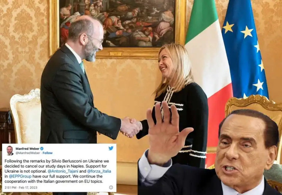 manfred weber giorgia meloni silvio berlusconi 