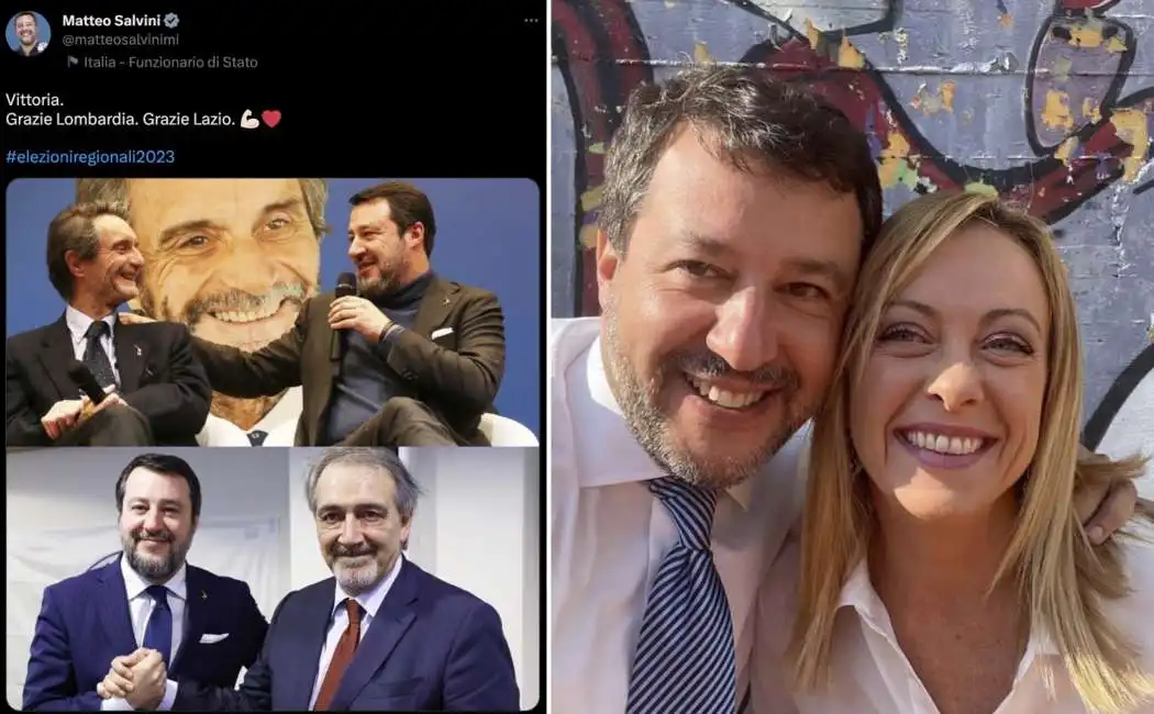 matteo salvini giorgia meloni attilio fontana francesco rocca 