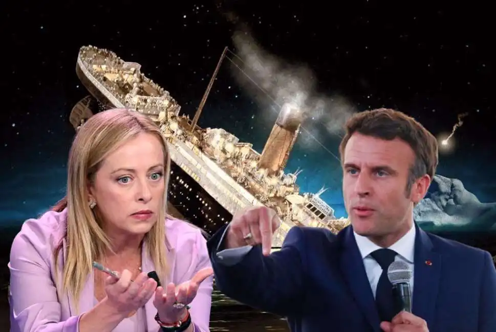 meloni macron titanic