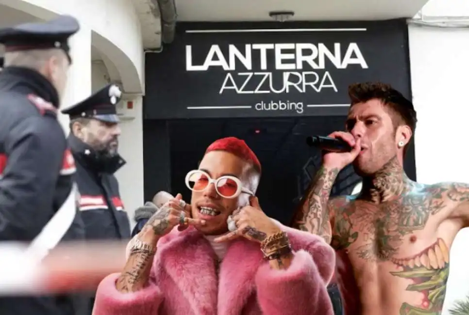 sfera ebbasta fedez lanterna azzurra corinaldo 