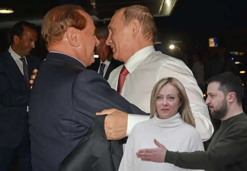 silvio berlusconi volodymyr zelensky vladimir putin giorgia meloni 