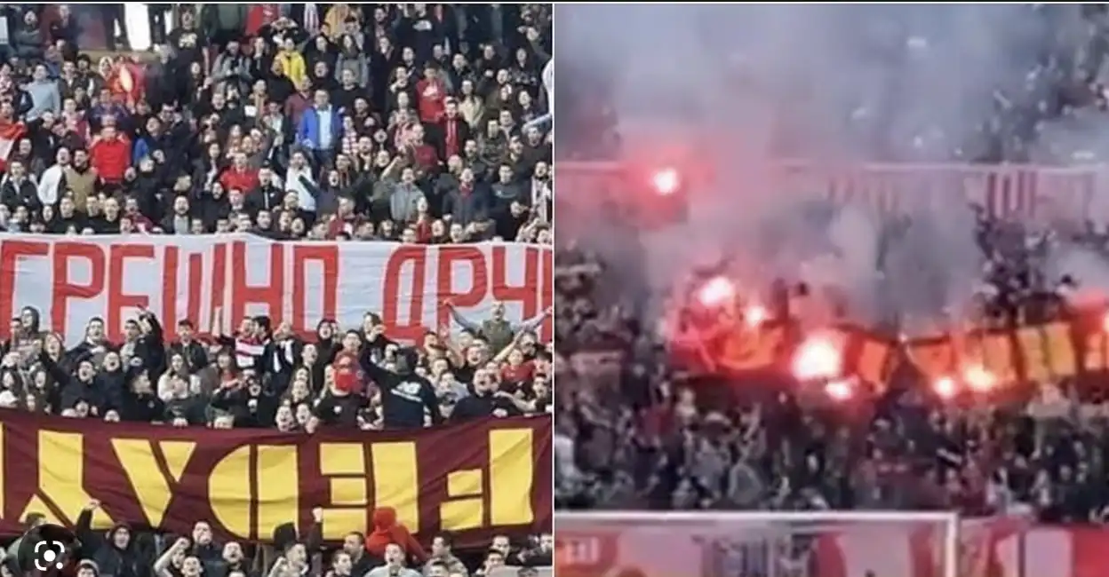 ultras striscioni dei fedayn roma stella rossa belgrado romanisti 