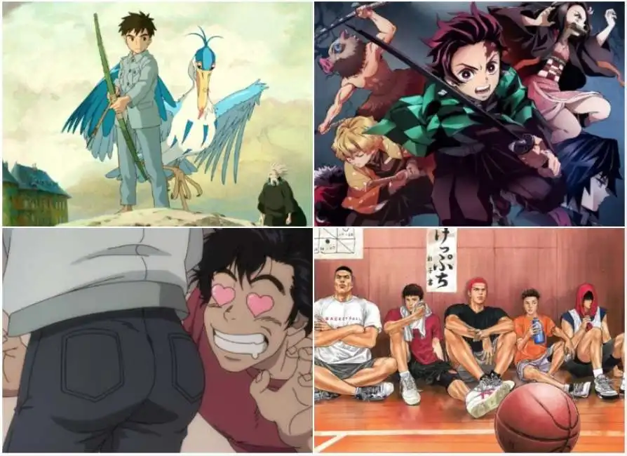 anime slam dunk demon slayer city hunter the movie: angel dust il ragazzo e l'airone