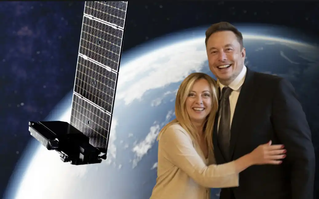 elon musk giorgia meloni satelliti starlink