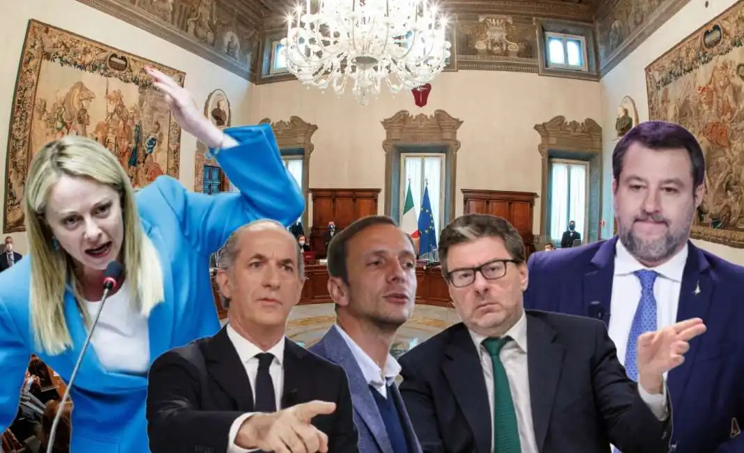 giorgia meloni matteo salvini luca zaia massimiliano fedriga giancarlo giorgetti palazzo chigi