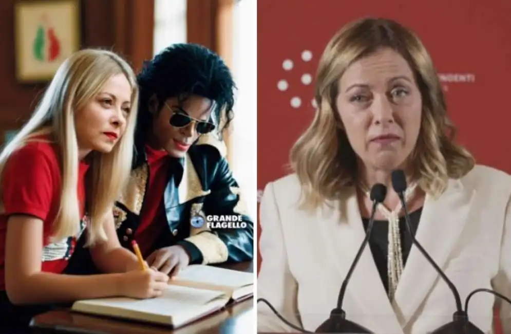 giorgia meloni impara l'inglese con michael jackson - meme il grande flagello