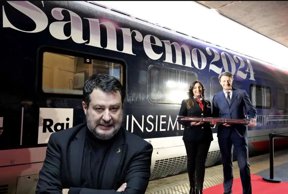 matteo salvini treno frecciarossa sanremo 