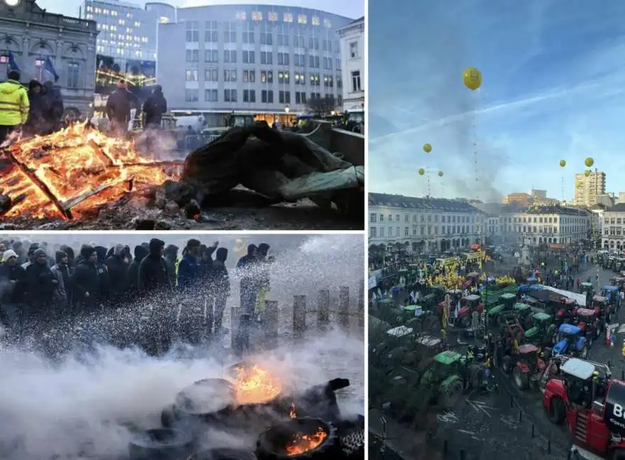 protesta degli agricoltori a bruxelles