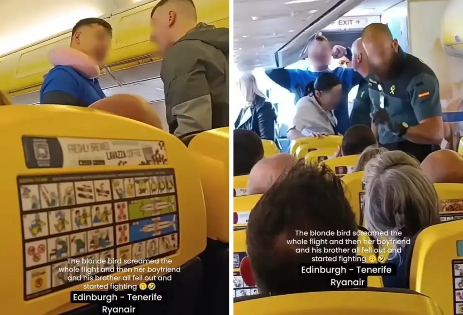 scazzo a bordo in un volo tra tenerife ed edimburgo ryanair