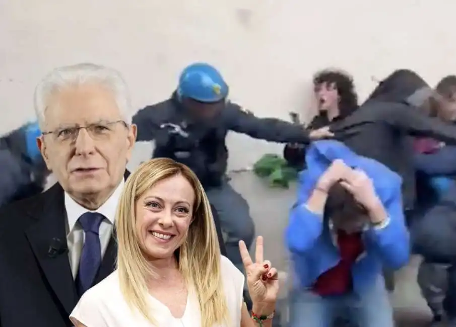 sergio mattarella giorgia meloni manganellate manifestazione polizia pisa 