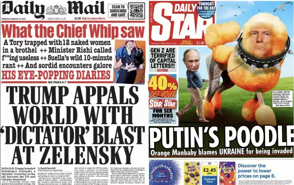 donald trump daily mail vladimir putin volodymyr zelensky 