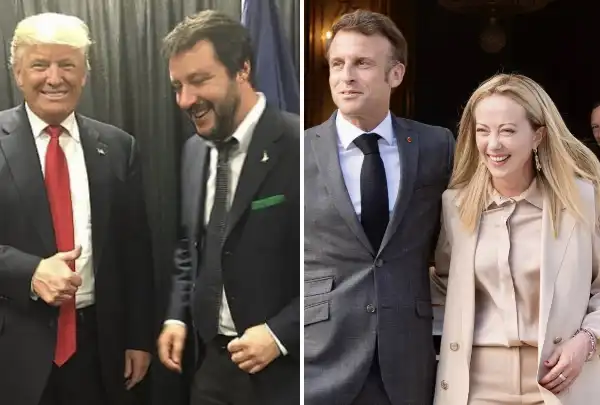 donald trump matteo salvini giorgia meloni emmanuel macron 