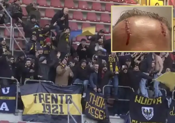 nuova guardia - frangia di estrema destra - ultras trento. polizia poliziotta 