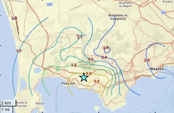 sciame sismico scossa terremoto campi flegrei 