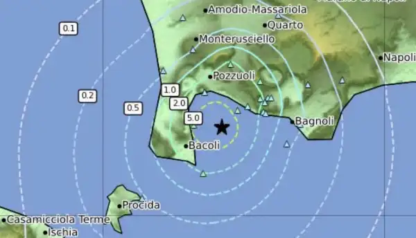 scossa di terremoto campi flegrei - 16 febbraio 2025