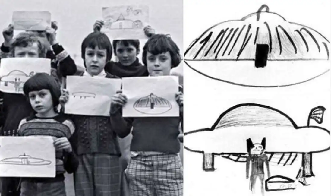 la classe che nel 1977 avvisto un ufo - i disegni