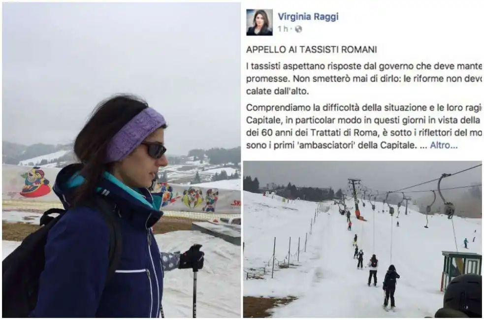 virginia raggi in montagna 