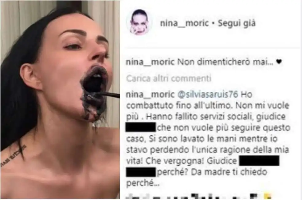 nina moric e il post sul figlio 