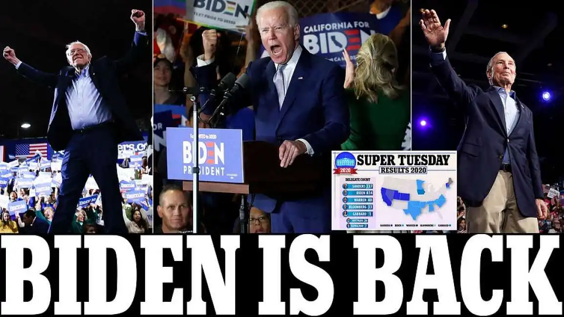 bernie sanders joe biden michael bloomberg super tuesday