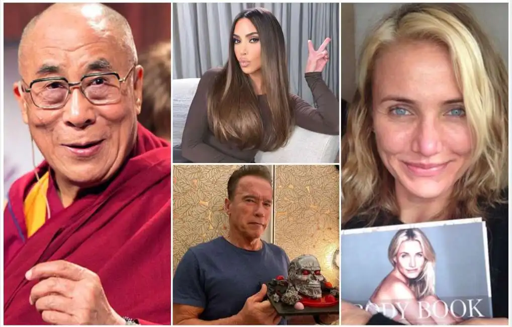 dalai lama, cameron diaz, kim kardashian, arnold schwarzenegger