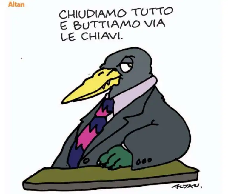 la vignetta di altan sull italia e il coronavirus