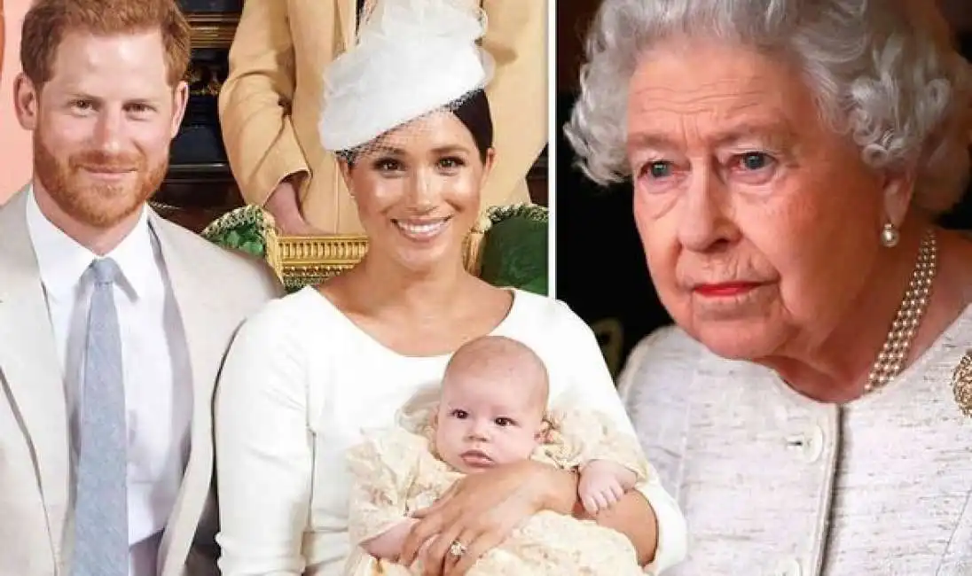 meghan markle, harry, archie e elisabetta ii