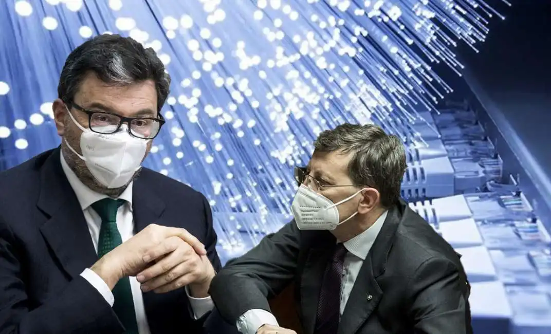 giancarlo giorgetti vittorio colao rete unica fibra ottica