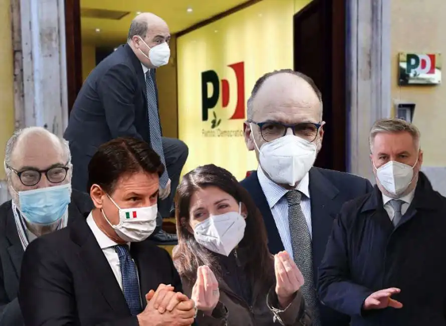 goffredo bettini nicola zingaretti virginia raggi lorenzo guerini enrico letta giuseppe conte 