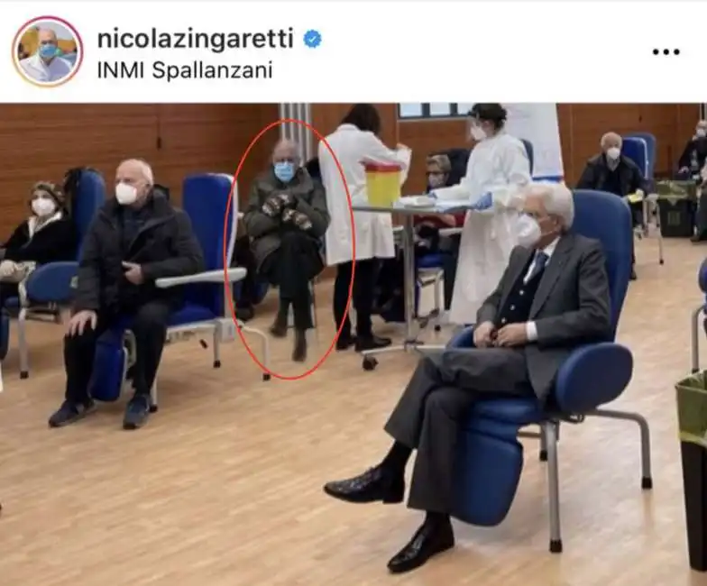 il post instagram di nicola zingaretti con il meme di bernie sanders e sergio mattarella