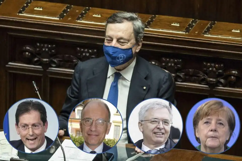 mario draghi roberto garofoli enrico letta daniele franco angela merkel