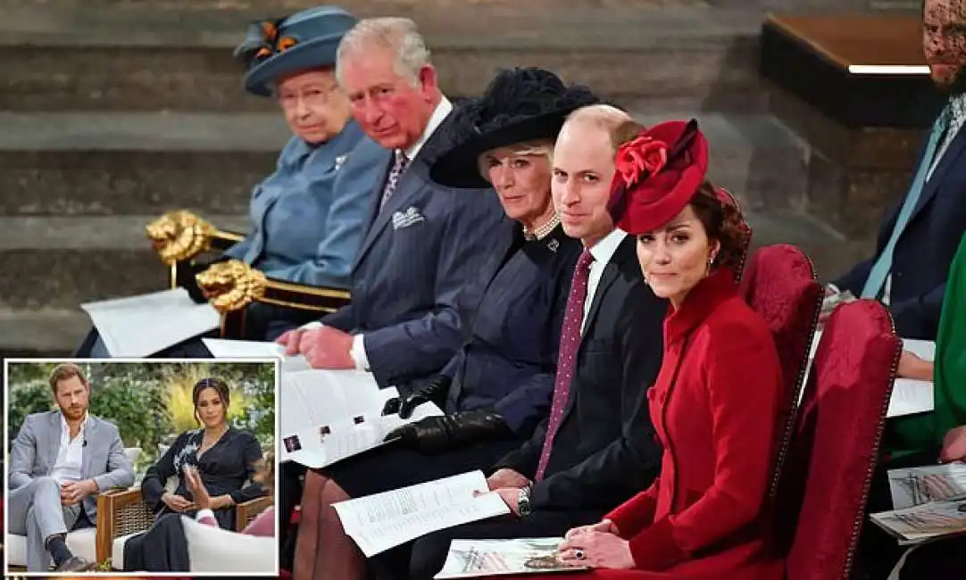 regina elisabetta, principe carlo, camilla, principe william kate middleton, principe harry meghan markle