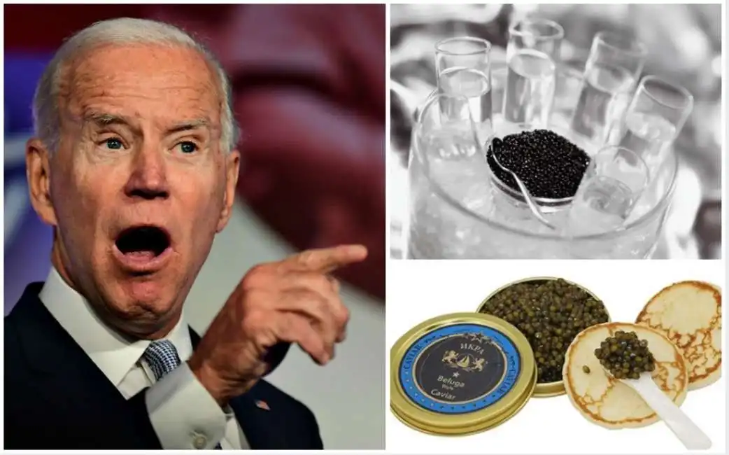 biden russia sanzioni vodka caviale